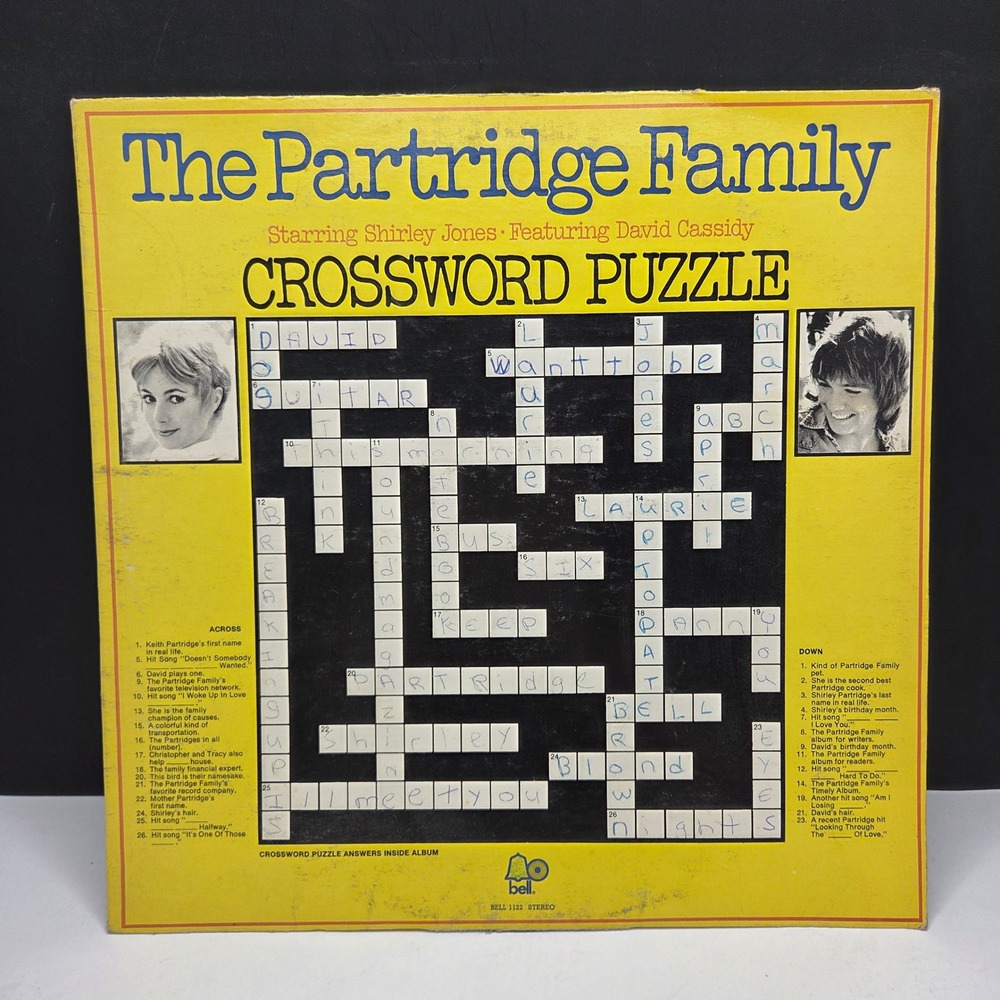 The Partridge Family Crossword Puzzle Vinyl LP 12" 1973 Bell 1122 David Cassidy